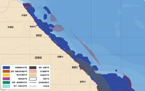 강원 해양공간관리계획 구역
